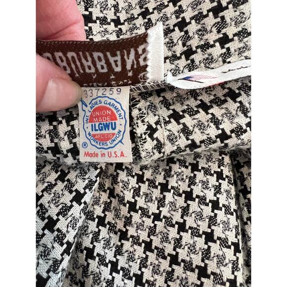 Vintage 80s Country Suburbans High waisted Summer houndstooth Midi skirt - Picture 7 of 7